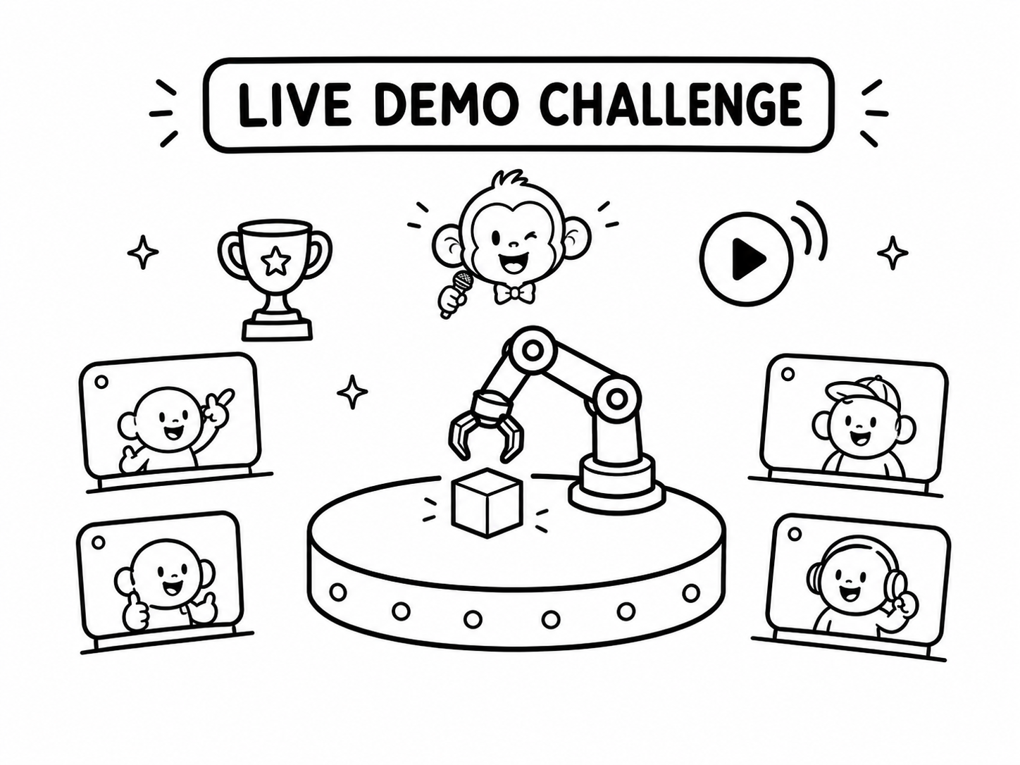 Comic illustration for live demo challenge
